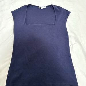 Navy Blue Square Neck Top